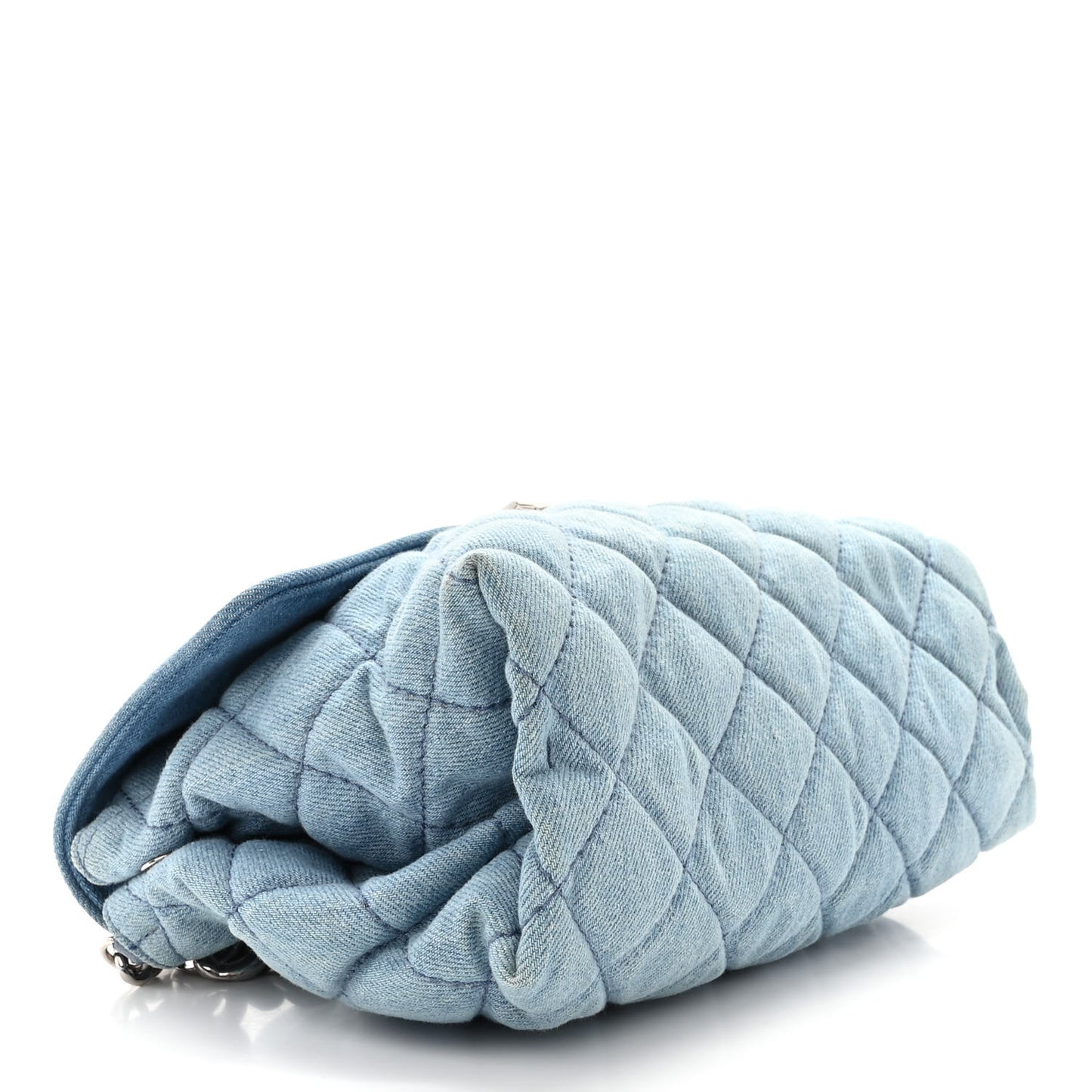 Eco Denim Quilted Small Beckett Shoulder Bag Blue