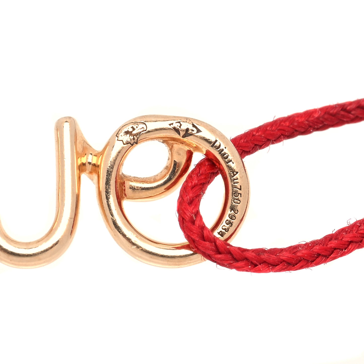 18K Rose Gold Diamond Oui Cord Bracelet Red