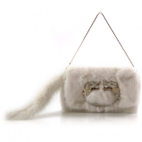 Mink Jewel Dragon Evening Bag