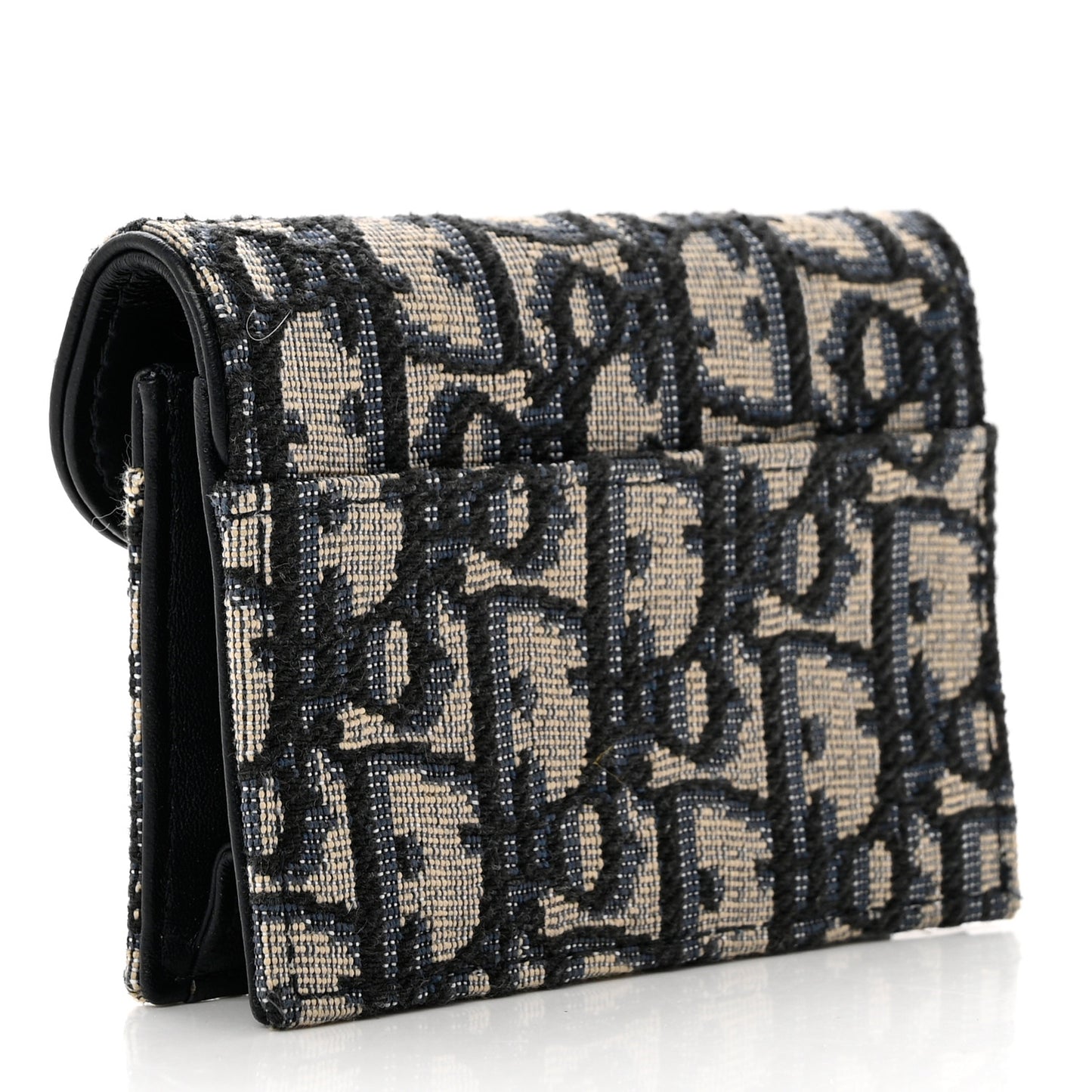 Oblique Saddle Card Holder Blue