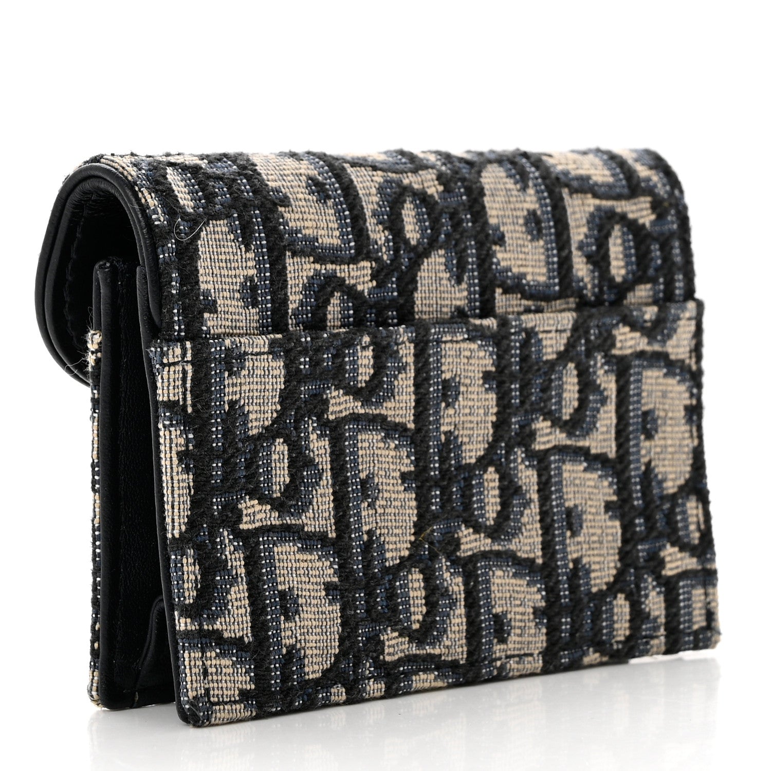Christian Dior Oblique Saddle Card Holder Blue 3 of 8