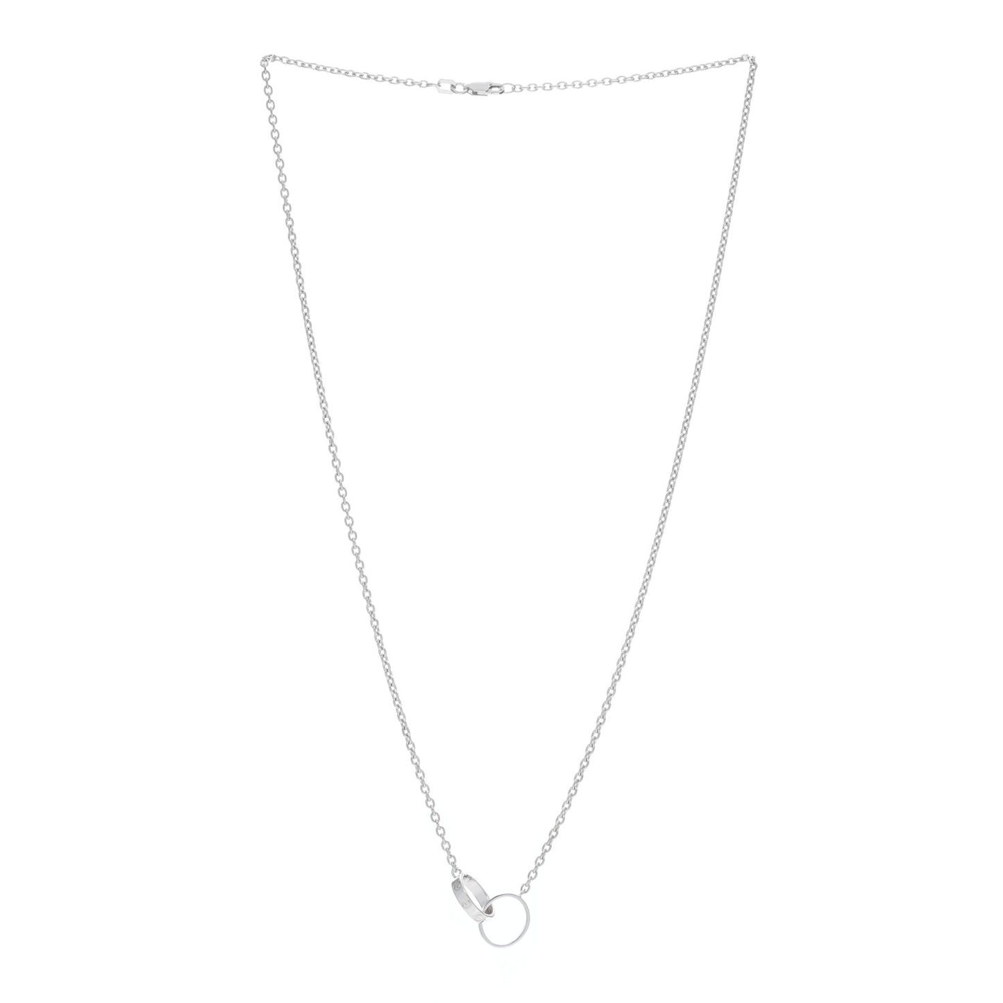 18K White Gold Interlocking LOVE Necklace