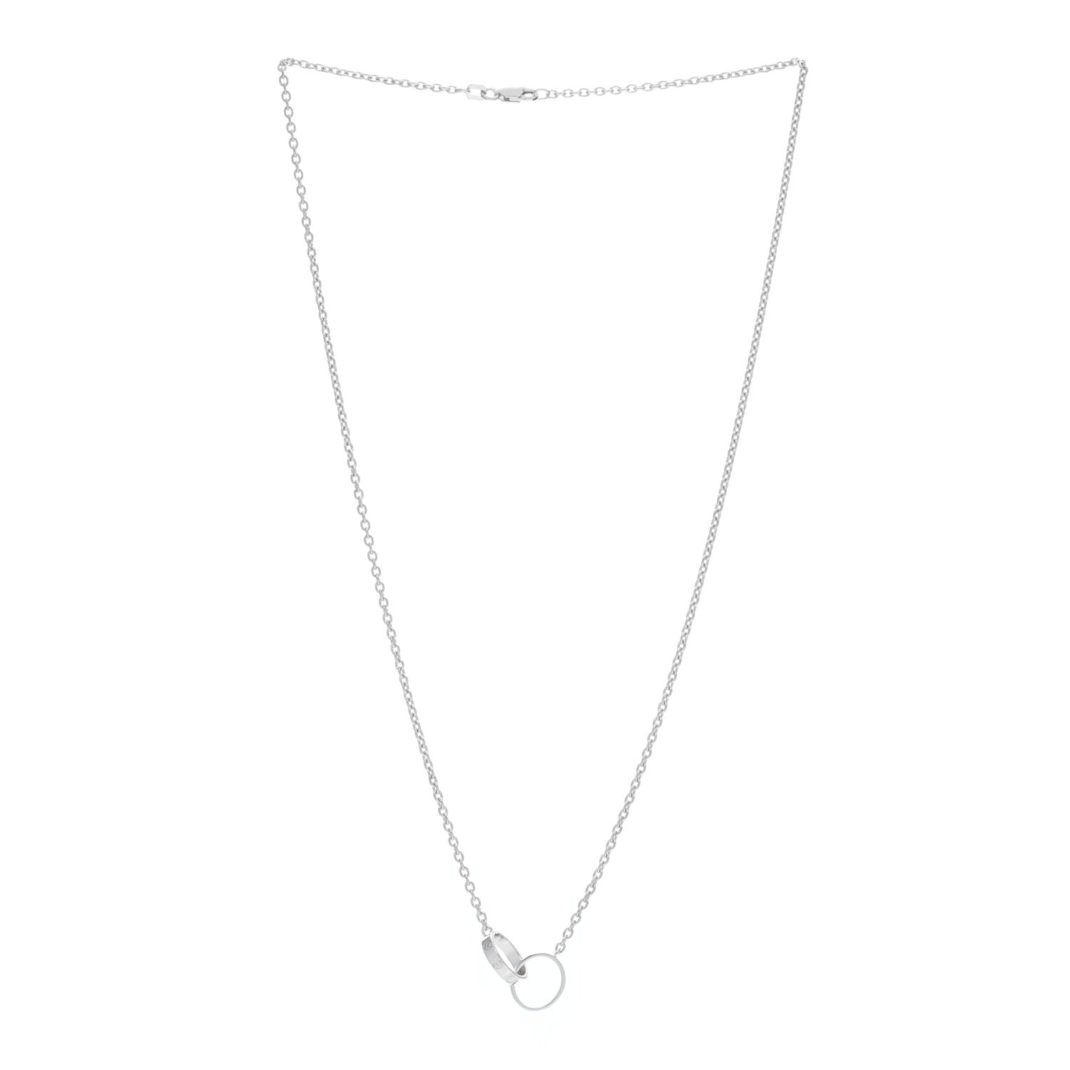 Cartier 18K White Gold Interlocking LOVE Necklace 2 of 6