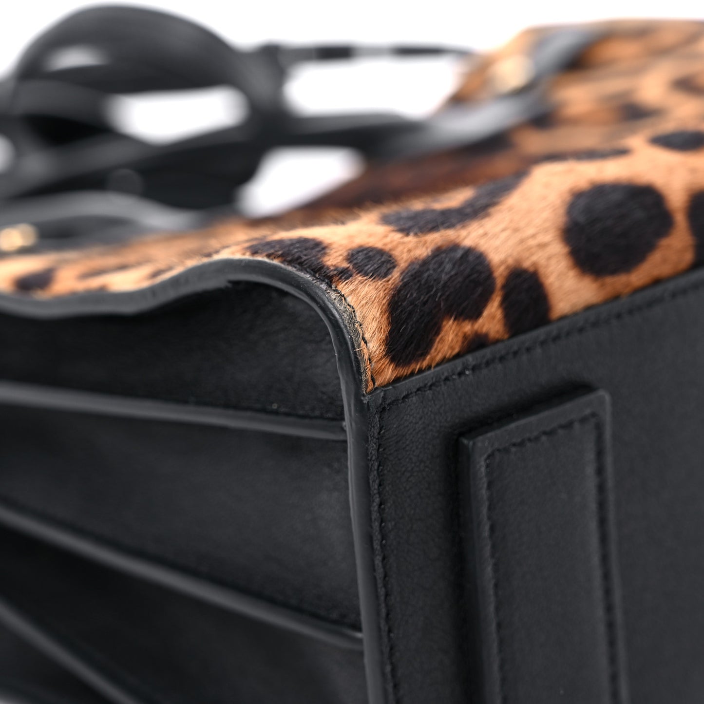 Pony Effect Calfskin Leopard Print Baby Supple Sac De Jour