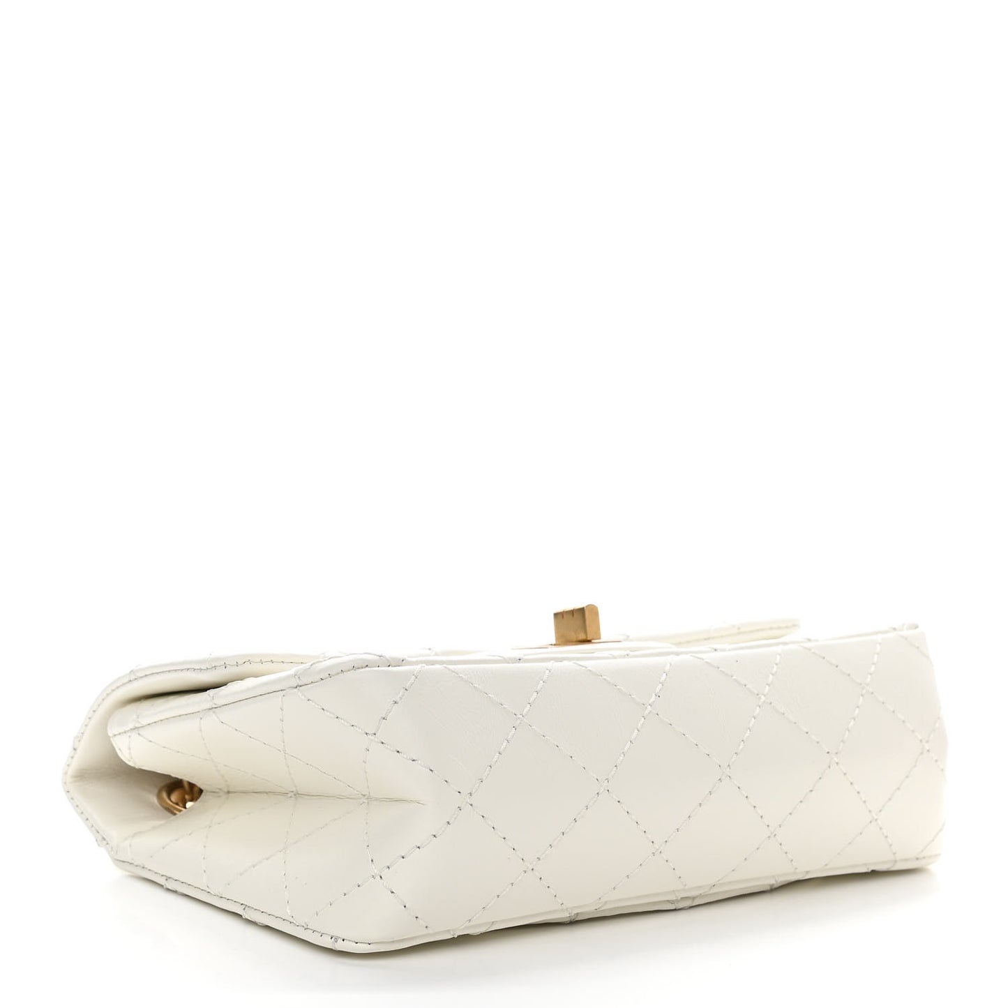 Aged Calfskin Quilted 2.55 Reissue Mini Flap White