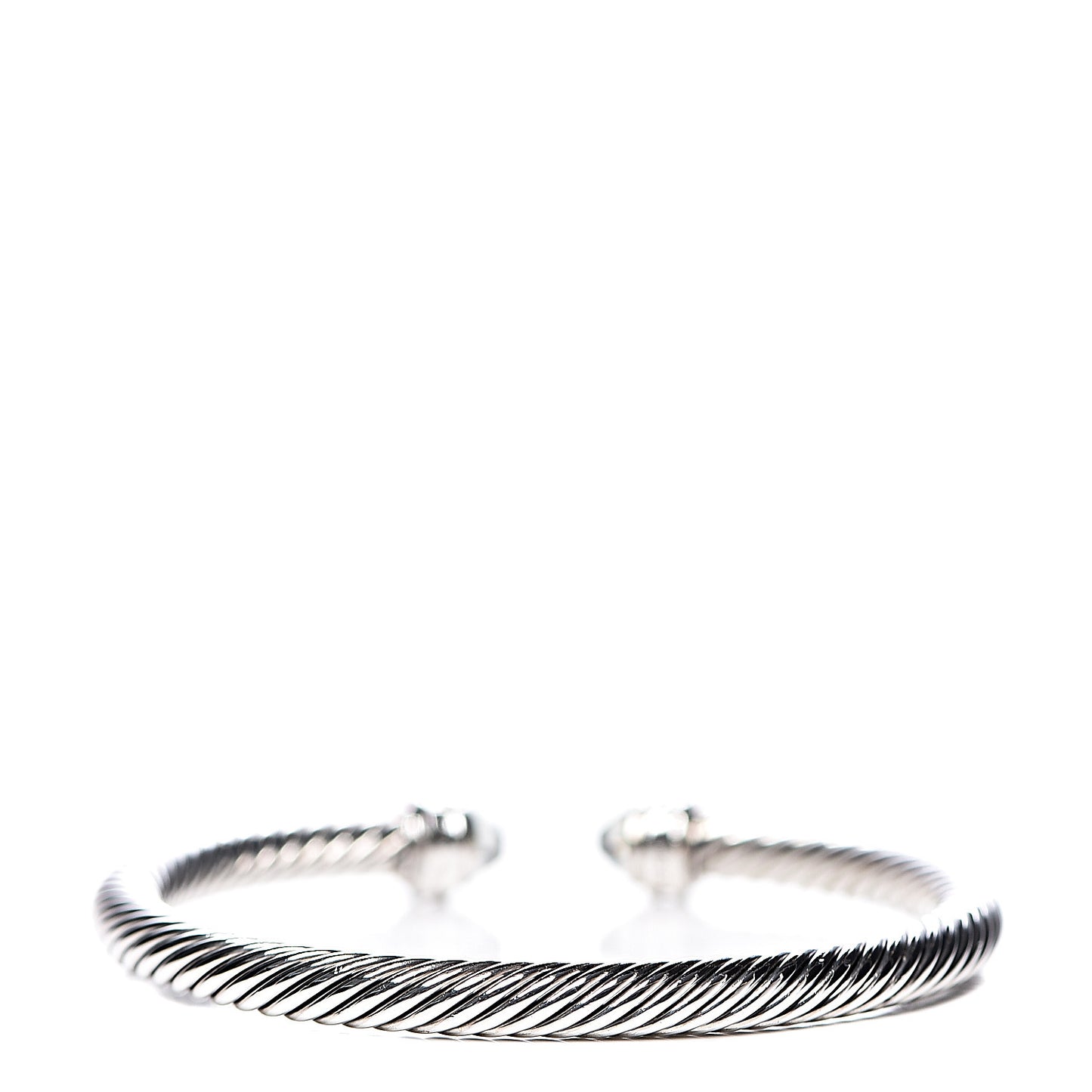 Sterling Silver Diamond Prasiolite 5mm Cable Classics Bracelet