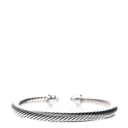David Yurman Sterling Silver Diamond Prasiolite 5mm Cable Classics Bracelet 2 of 7
