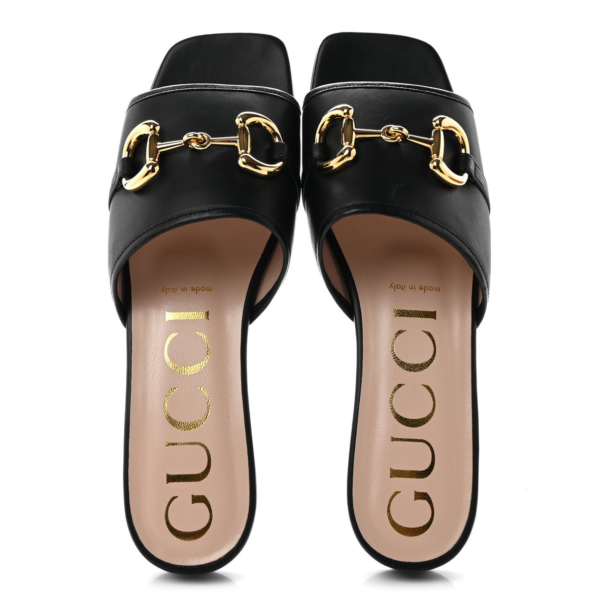 Gucci Nappa Horsebit Flat Slide Sandals 38 Black 2 of 11