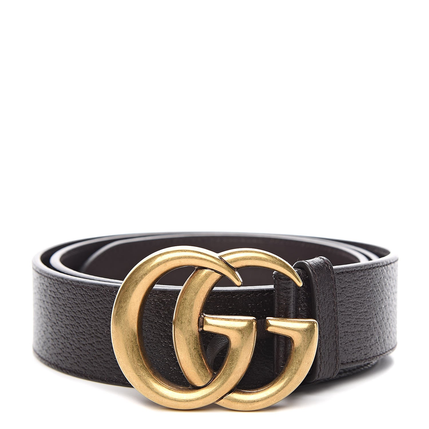 Gucci Textured Dollar Calfskin Double G 40mm Belt 105 42 Dark Cocoa 1 of 6