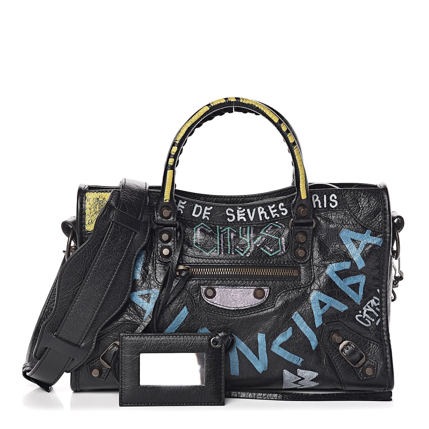 Balenciaga Agneau Graffiti All Over Classic Hardware S City Black Multicolor 1 of 9