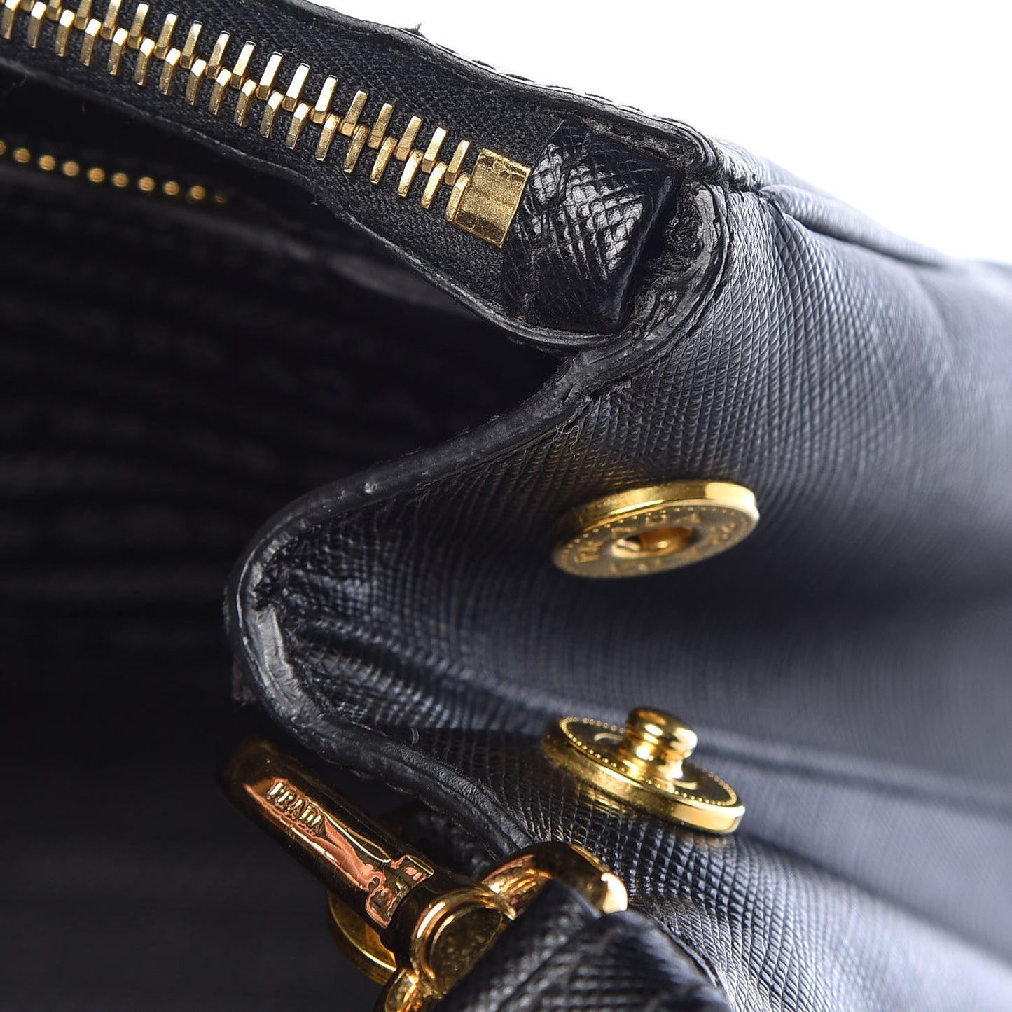 Saffiano Small Galleria Double Zip Tote Black