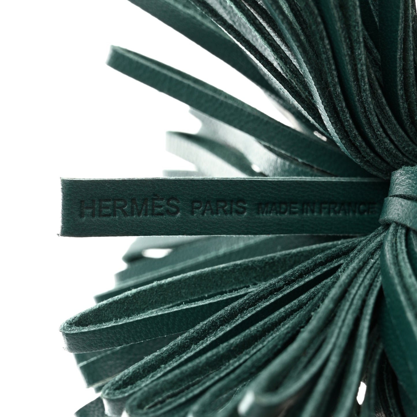 Lambskin Carmen Tassel Key Holder Malachite