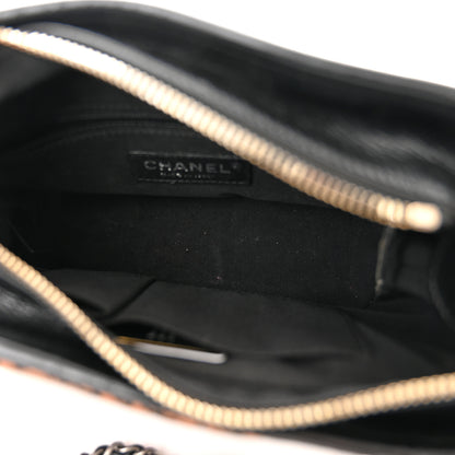 Chanel Knit Calfskin Small Gabrielle Hobo Black Multicolor 5 of 11
