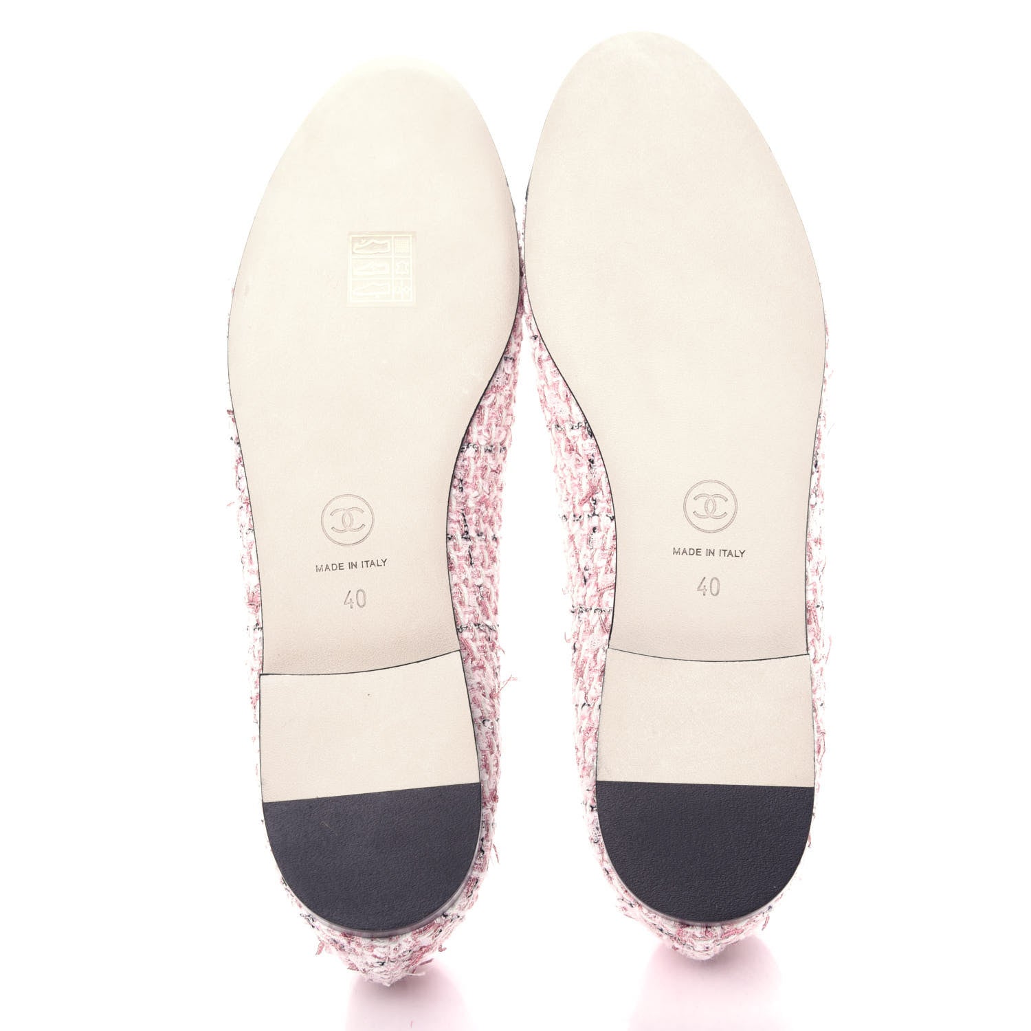 Chanel Tweed Cap Toe Ballerina Flats 40 Pink Black 6 of 11