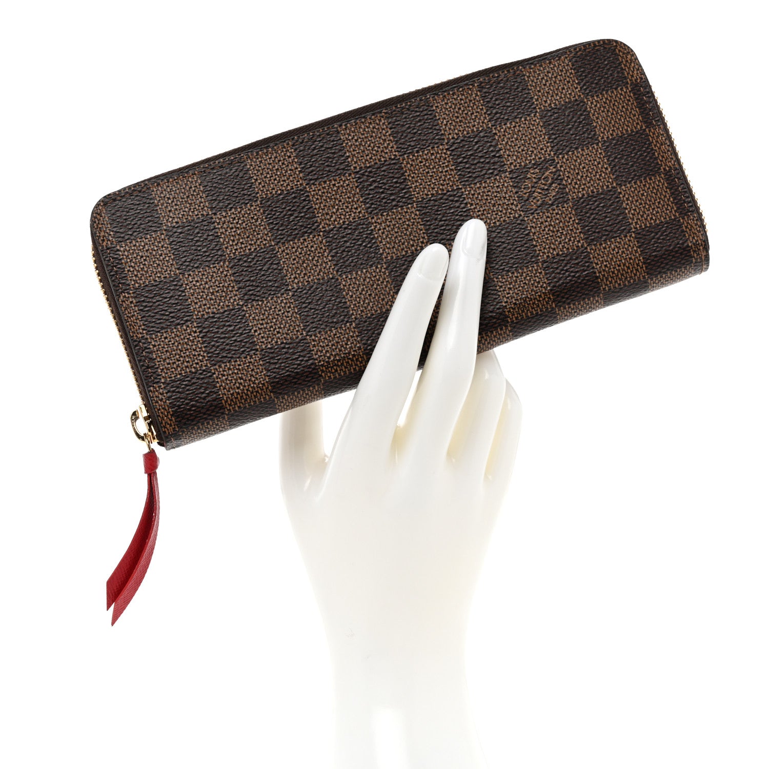 Louis Vuitton Damier Ebene Clemence Wallet Cherry 2 of 6