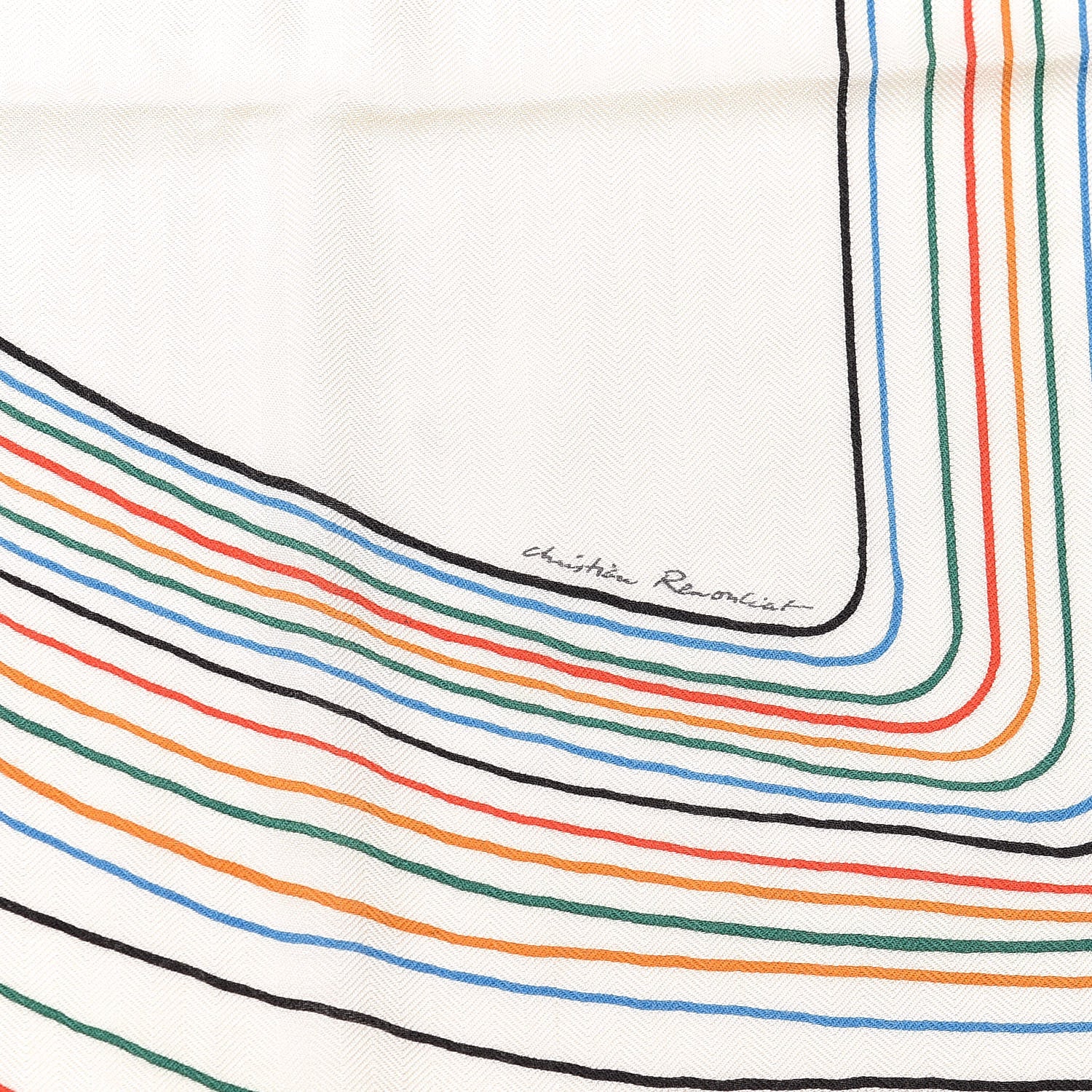 Hermes Cashmere Silk Pegase Paysage Shawl 140 Blanc Rouge Multicolor 5 of 8