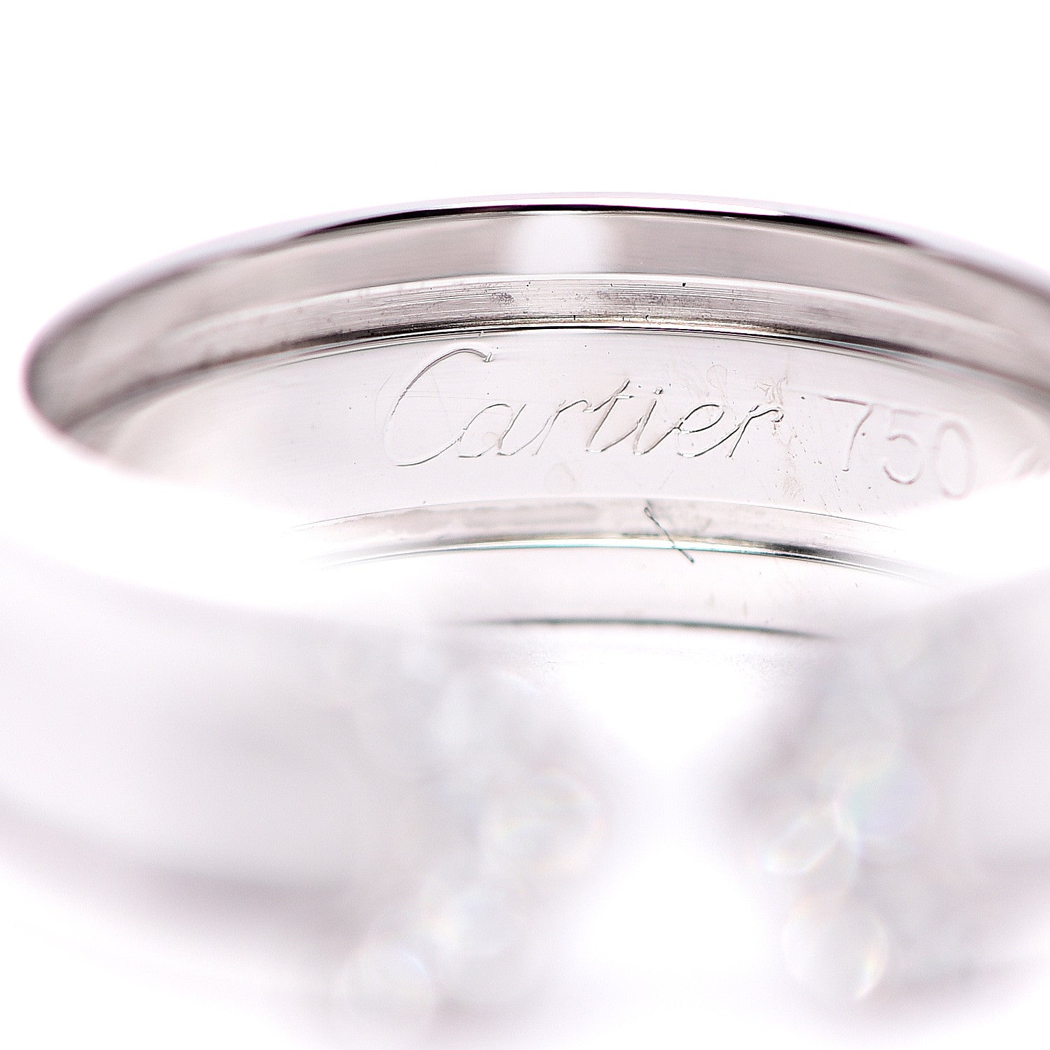 Cartier 18K White Gold Diamond 6.5mm Logo De Ring 49 4.75 3 of 6