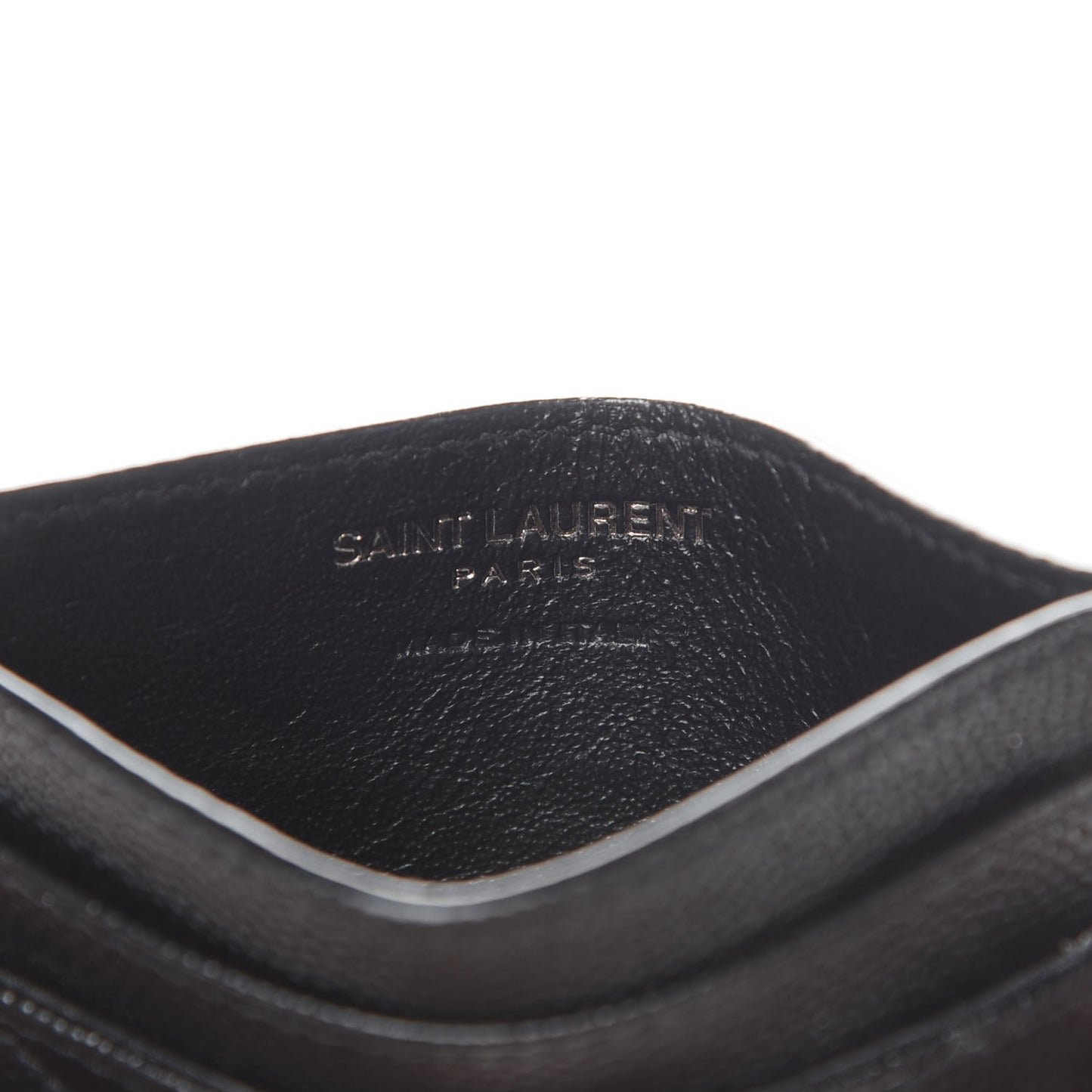Grain De Poudre Matelasse Chevron Monogram Credit Card Case Black