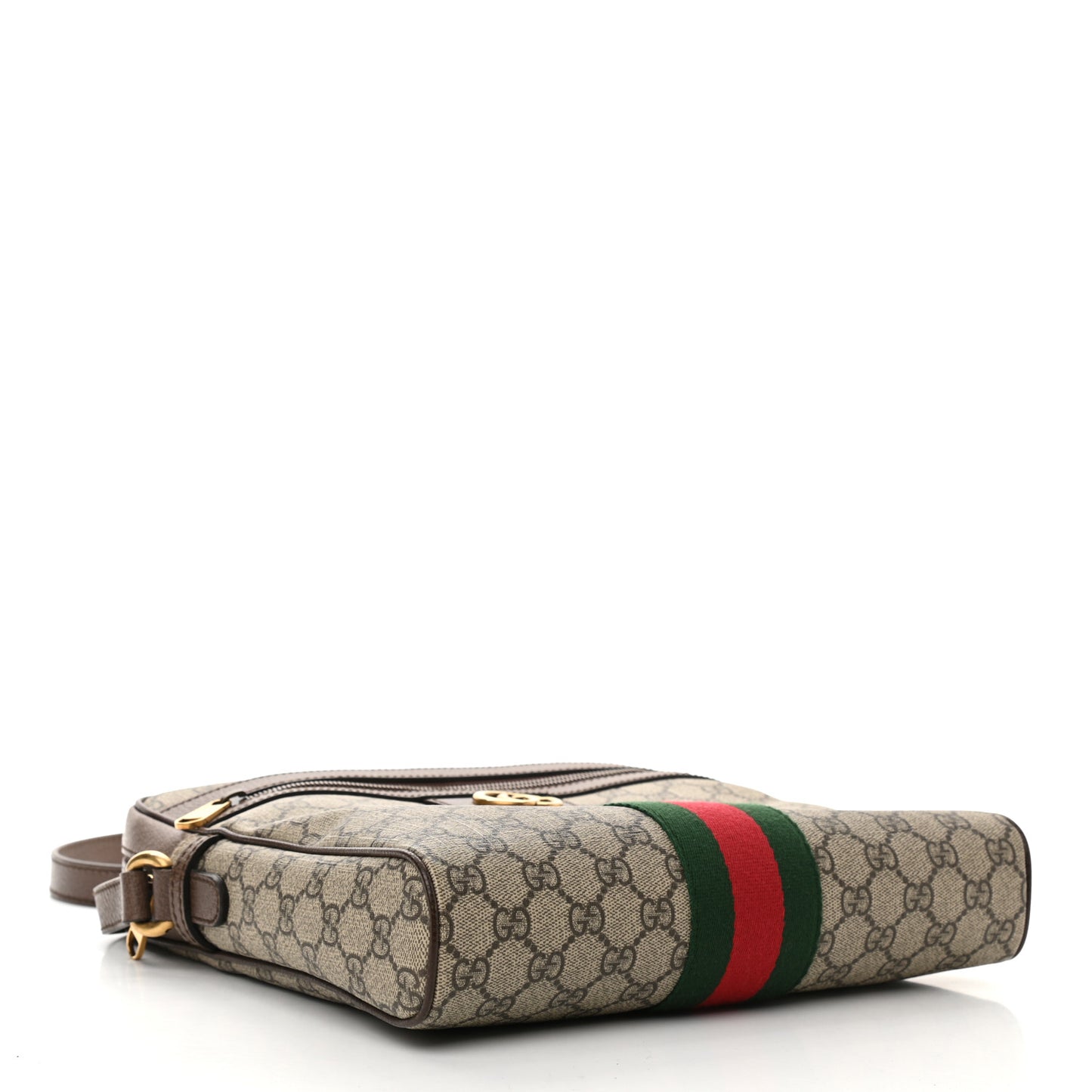 GG Supreme Monogram Web Medium Ophidia Messenger Bag Brown
