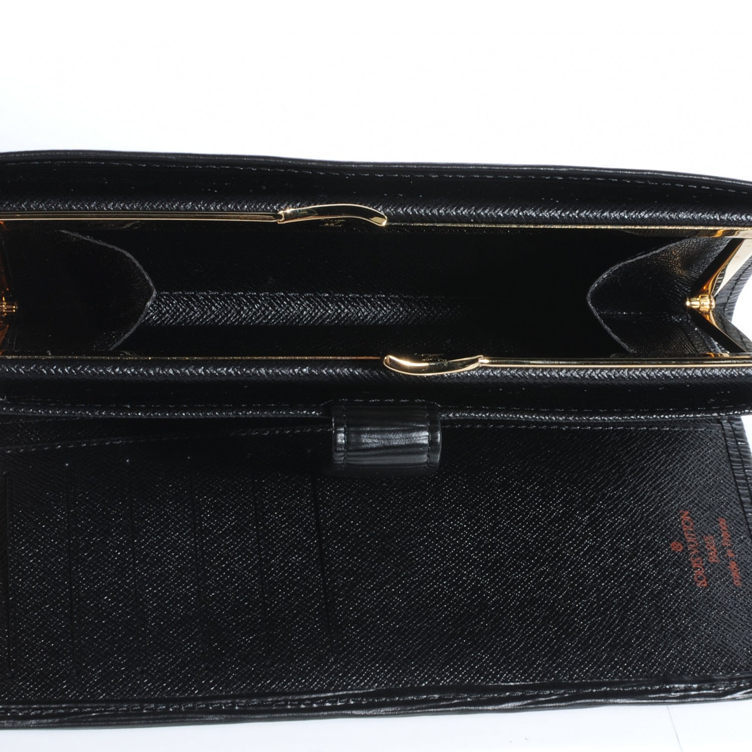 Louis Vuitton Epi Continental French Purse Wallet Black 5 of 9