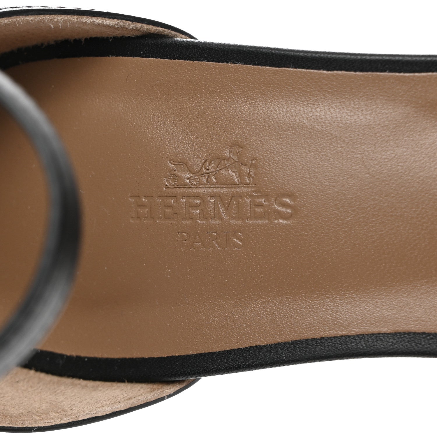 Hermes Calfskin Legend Wedge Sandals 39 Black 6 of 9