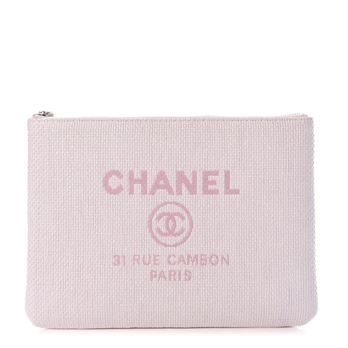 Lurex Canvas Medium Deauville Cosmetic Pouch Pink