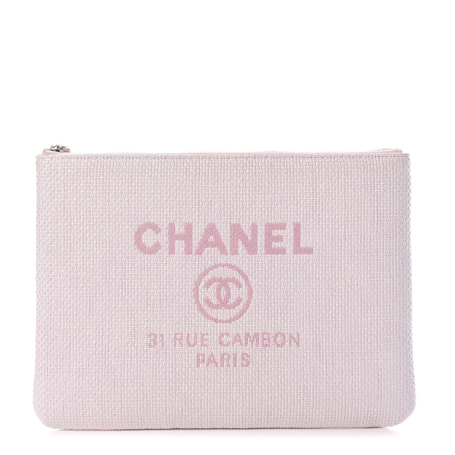 Chanel Lurex Canvas Medium Deauville Cosmetic Pouch Pink 1 of 8