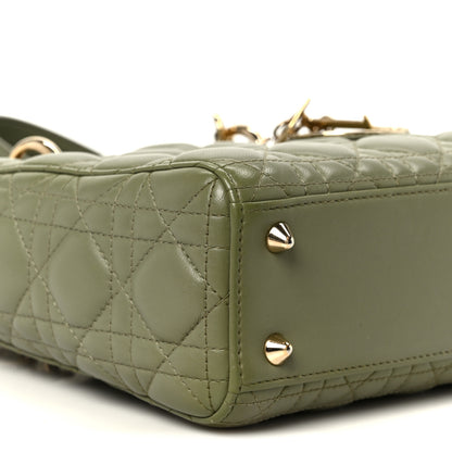 Christian Dior Lambskin Cannage Small My ABCDior Lady Dior Peyote Green 9 of 10