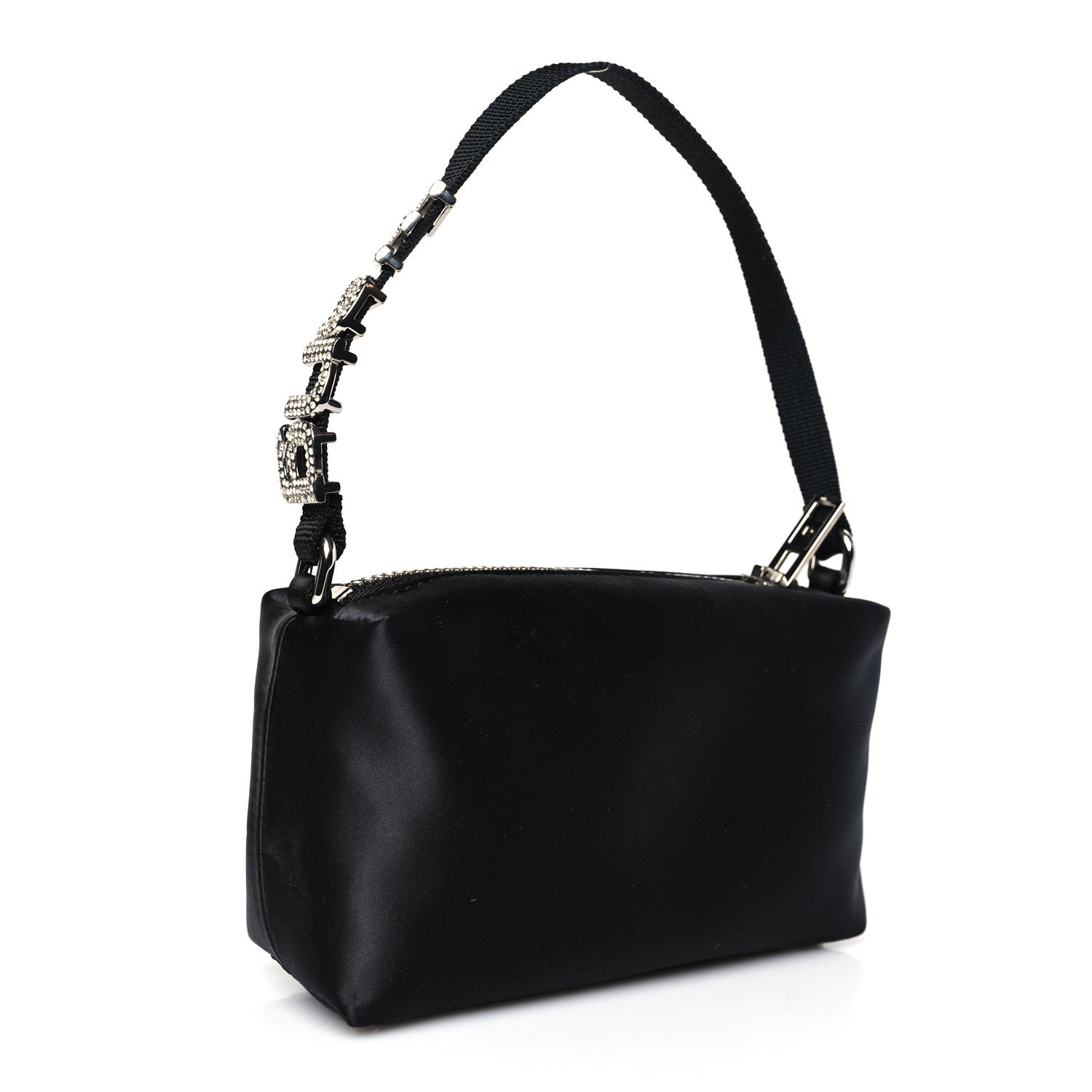 Alexander Wang Satin Crystal Heiress Pouch Black 2 of 10