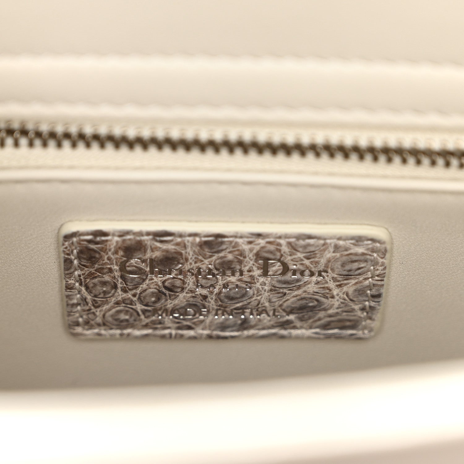 Christian Dior Niloticus Crocodile Himalaya Medium Lady Dior Latte 6 of 10