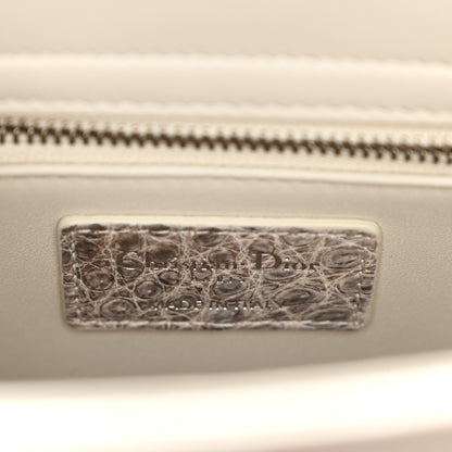 Christian Dior Niloticus Crocodile Himalaya Medium Lady Dior Latte 6 of 10