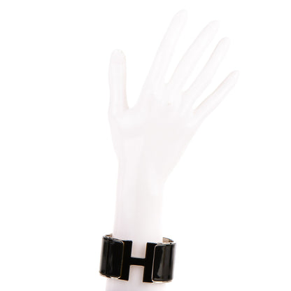 Hermes Enamel Extra Wide Clic H Bracelet GM Black 2 of 4