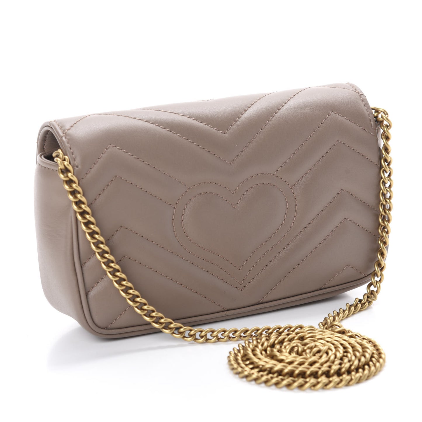 Calfskin Matelasse Super Mini GG Marmont Shoulder Bag Porcelain Rose