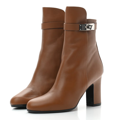 Hermes Calfskin Joueuse Ankle Boots 37 Camel 3 of 9