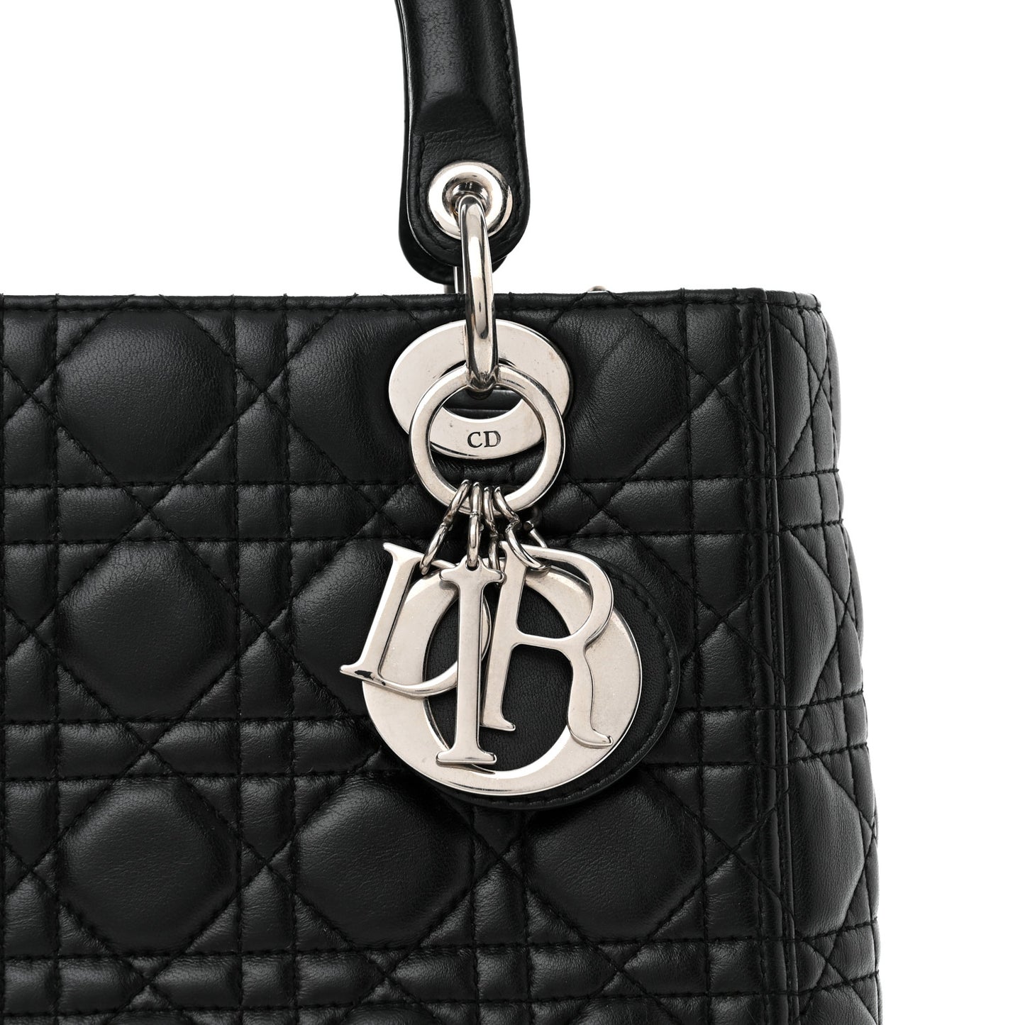 Lambskin Cannage Medium Lady Dior Black
