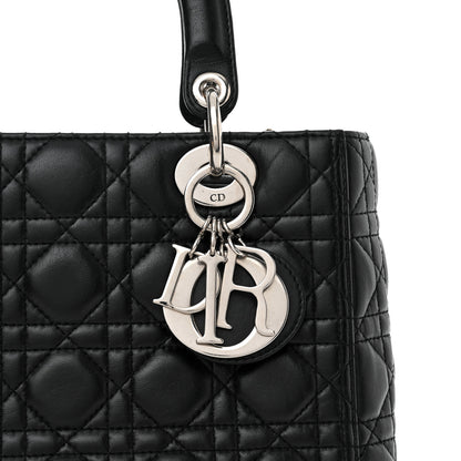 Christian Dior Lambskin Cannage Medium Lady Dior Black 7 of 9