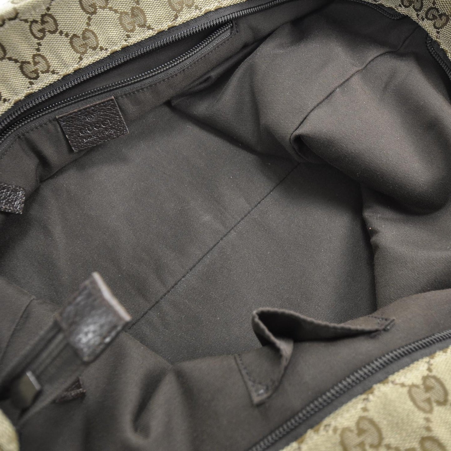 GG Monogram Large Web Handle Vertical Tote Dark Brown