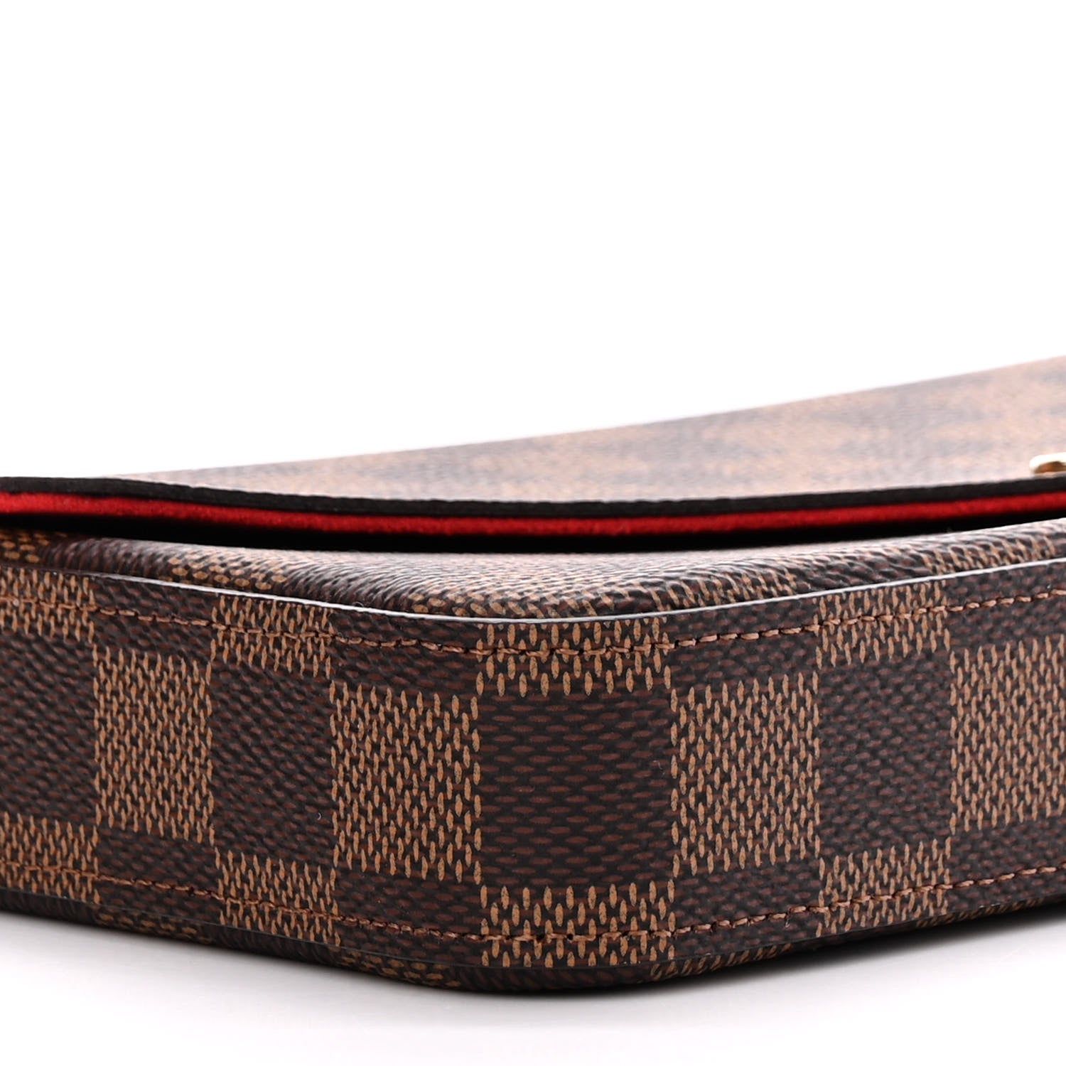 Louis Vuitton Damier Ebene Pochette Felicie Chain Wallet 8 of 10