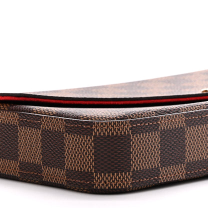 Louis Vuitton Damier Ebene Pochette Felicie Chain Wallet 8 of 10