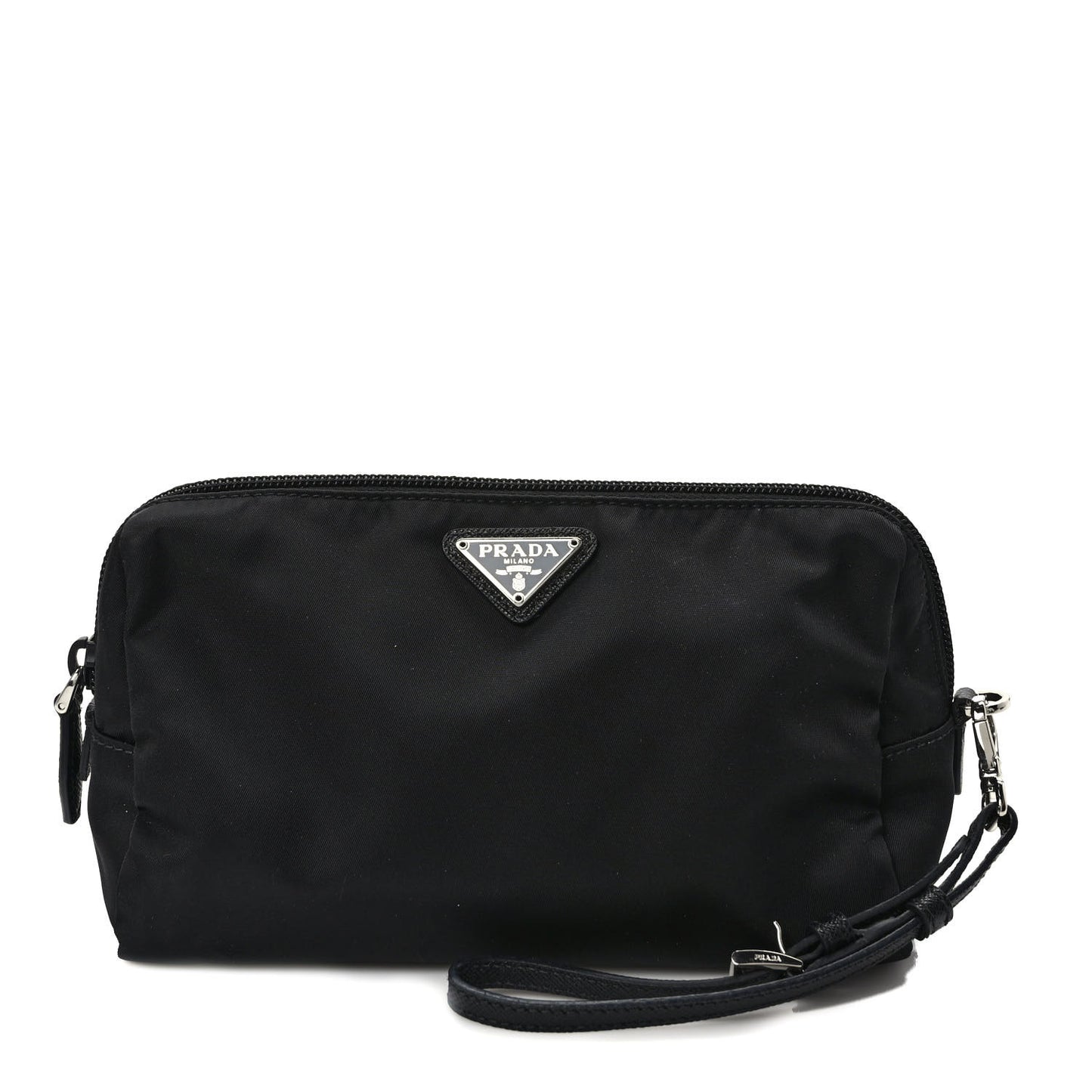 Tessuto Nylon Saffiano Wristlet Black