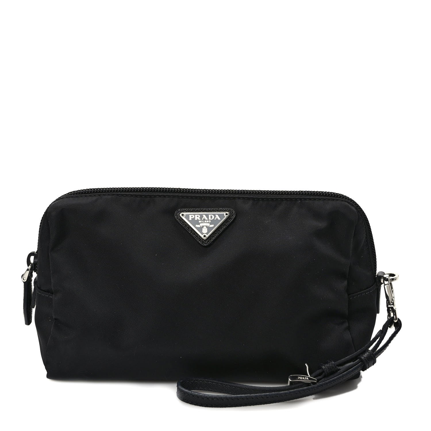 Prada Tessuto Nylon Saffiano Wristlet Black 1 of 6