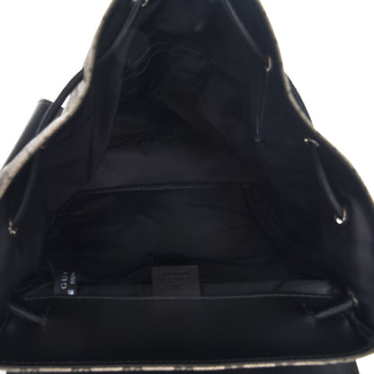 Gucci Soft GG Supreme Monogram Double Buckle Backpack Beige Black 5 of 7