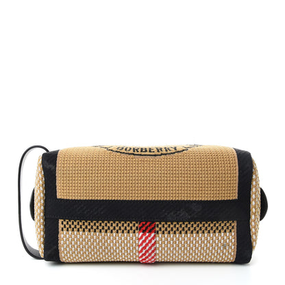 Burberry Knit Logo Mens Washbag Tan Black 5 of 8