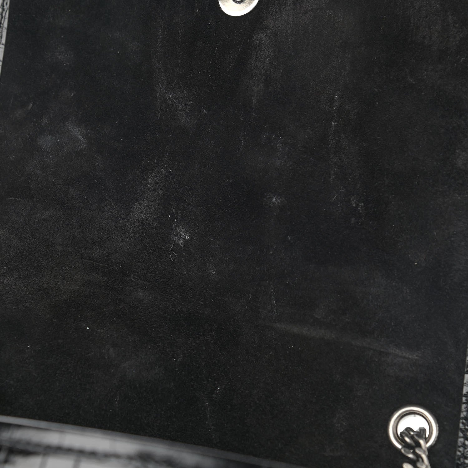 Saint Laurent Crocodile Embossed Lambskin Matelasse Monogram Niki Chain Wallet Black 13 of 14