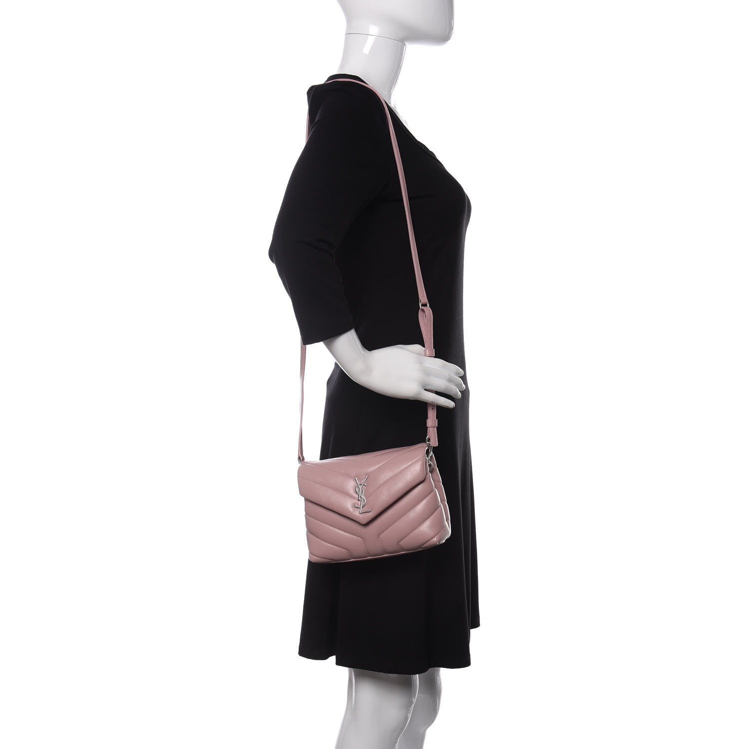 Saint Laurent Calfskin Y Quilted Monogram Toy Loulou Crossbody Bag Tender Pink 2 of 11