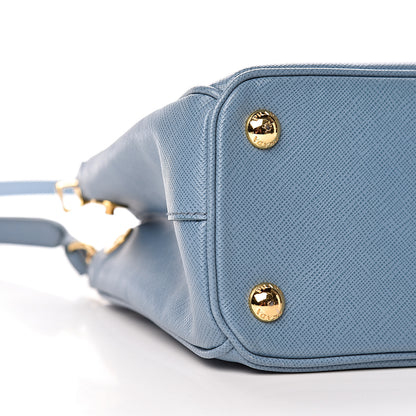 Prada Saffiano Galleria Mini Double Zip Tote Aviazione 8 of 10