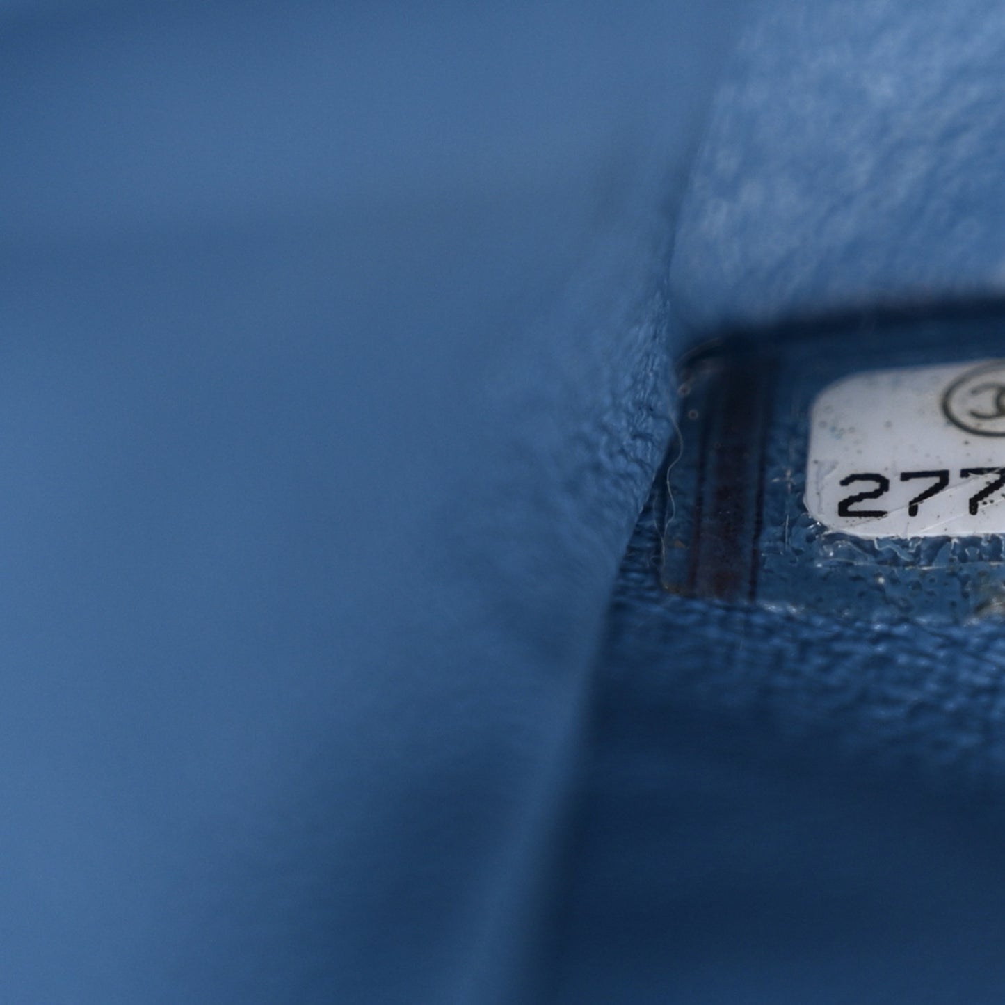 Caviar Flat Chevron Quilted Small Double Flap Blue