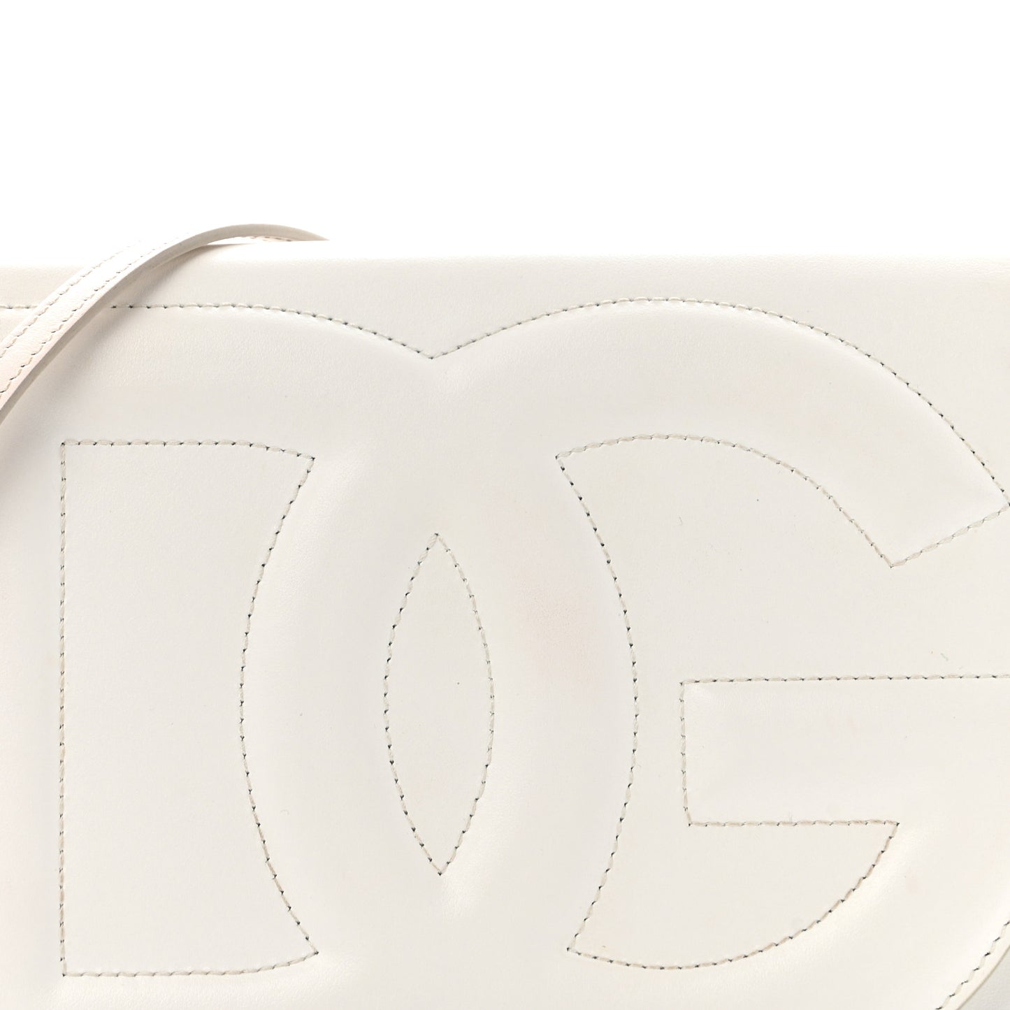 Calfskin DG Logo Flap Crossbody Bag White
