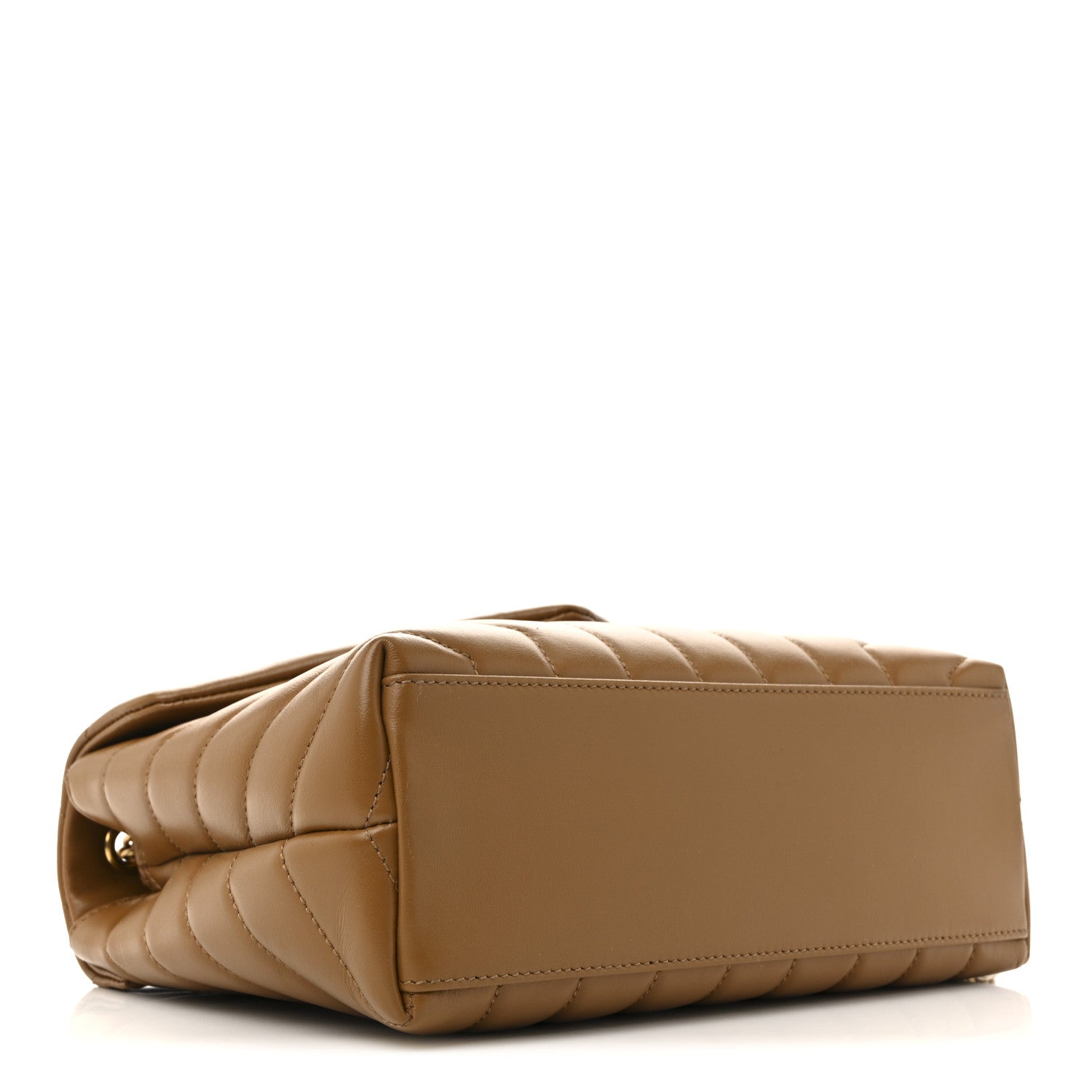Saint Laurent Calfskin Y Quilted Monogram Small Loulou Chain Satchel Dark Natural 4 of 11
