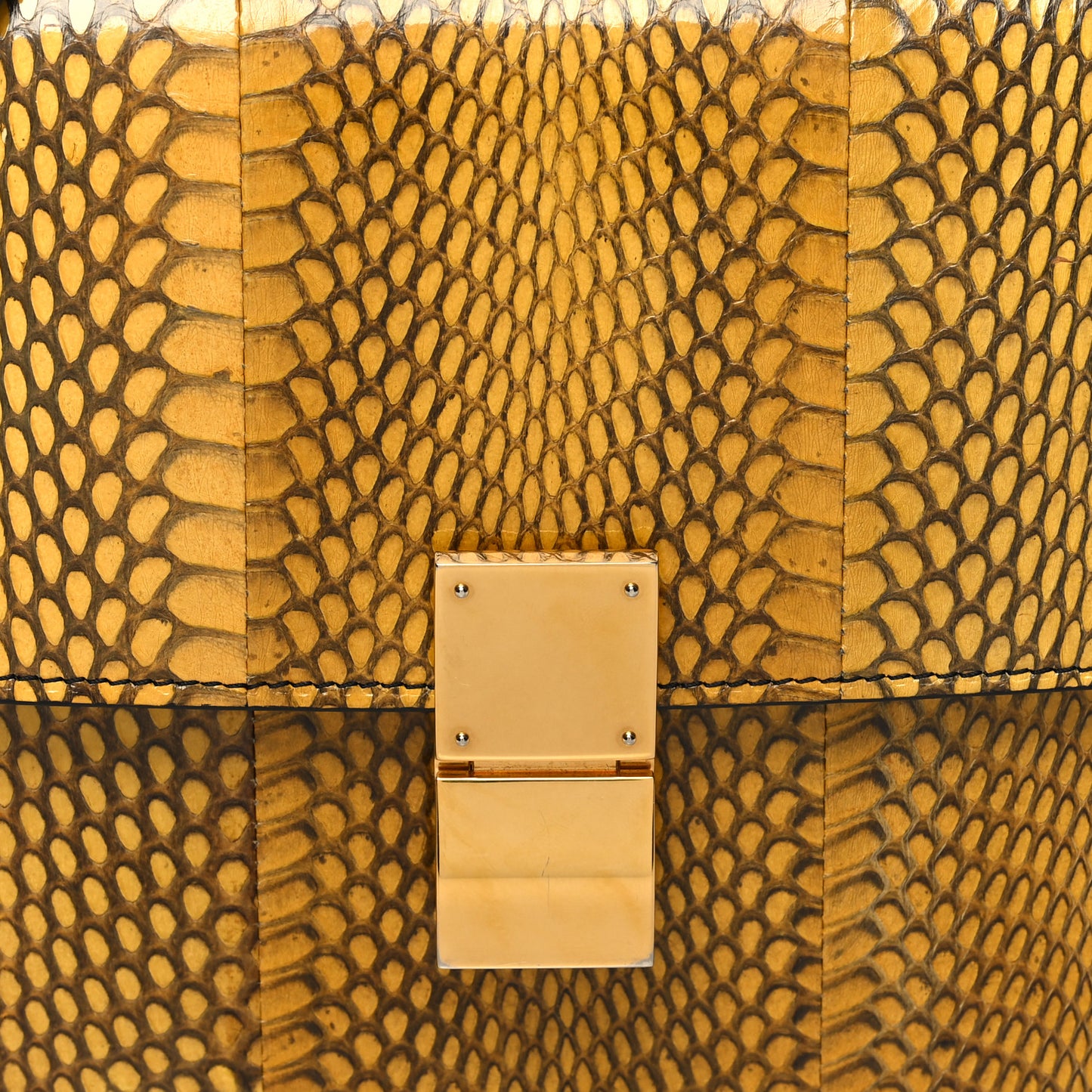 Cobra Calfskin Medium Classic Box Flap Bag Yellow
